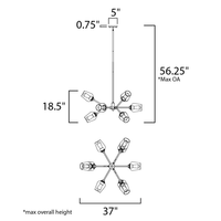 Lustre moderne avec cadre en acier inoxydable doré brossé et abat-jour en verre transparent, éclairage Alibaba