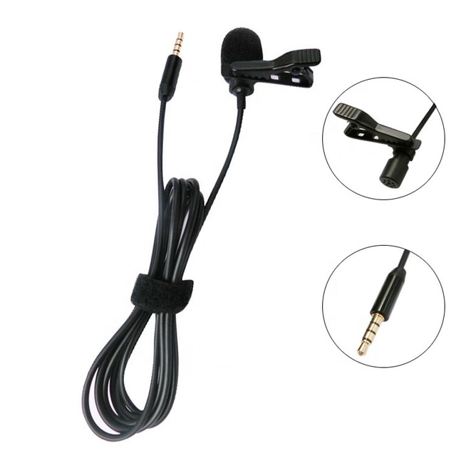 Mini 3.5mm Wired Lavalier Condenser Microphone Cardioid Polar Pattern for Mobile Phone Recording & Collar Mic
