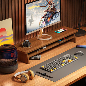 Desktop Computer <b>Riser</b> Stand 2 Tier Rectangle Office <b>Desk</b> Storage Rack For Monitor Laptop Workstation Organization - Product Image 3