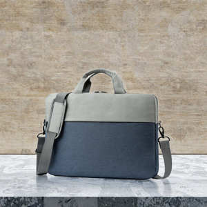Bolso Mensajero para Portátil de Dos Tonos con Correa de Hombro Ajustable, Maletín Ejecutivo Gris y Azul Marino - Product Image 2