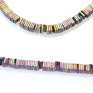 Naturale sottovuoto in pietra di ematite quadrata distanziatore <span class=keywords><strong>perline</strong></span> a disco sottile <span class=keywords><strong>perline</strong></span> sciolte per bracciale collana creazione gioielli - Product Image 5