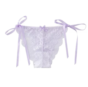Tiger Factory <span class=keywords><strong>Eleganti</strong></span> Slip Floreali in Pizzo Trasparente con Laccetti Laterali, Mutandine da Donna con Fiocco Regolabile, Lingerie Sexy Intima - Product Image 5