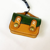 Mini sac à main en cuir véritable fait main, porte-monnaie, étui pour écouteurs, portefeuille avec sangle de poignet, petit sac de rangement pour femmes et hommes, cadeau