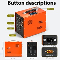 Compresseur d'air électrique TUXING haute puissance avec arrêt automatique, écran LCD, 4500 psi, 300 bar, batterie de voiture, plongée sous-marine, paintball, PCP, 12 V
