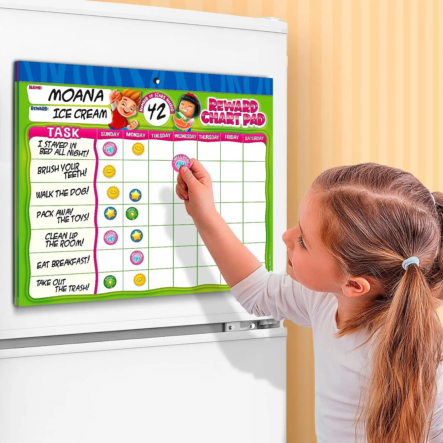 Grafico della ricompensa del calendario personalizzato personalizzato del produttore della buona abitudine grafico della ricompensa del calendario magnetico personalizzato per i bambini