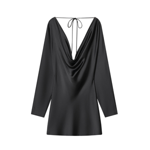 chinese dress ladies Moniz Long Sleeve Mini Dress | Black | Womens