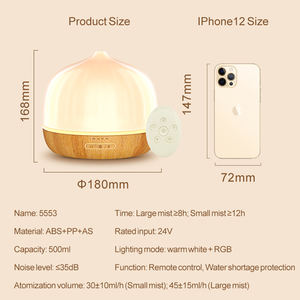 Kegao 500ml Ultrasonic Óleo Essencial Aroma Difusor Quarto Doméstico Controle Remoto Umidificador de ar Night Light - Product Image 6