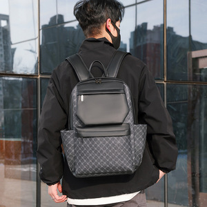 OEM người đàn ông của kẻ sọc ba lô hợp thời trang Joker da schoolbag và Túi máy tính cho du lịch thể thao giản dị phong cách - Product Image 5