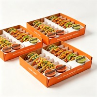 Boîte à emporter pour empanadas personnalisée avec compartiment pour sauce, boîte en carton jetable pour la restauration rapide, emballage pour dumplings