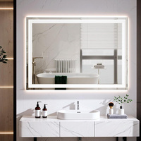 3 Light Colours Led Mirror Dimmable Tempered Glass Explosion Protection Touch Switch Memory Function Anti Fog Bathroom Mirror