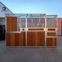 Panneaux de box pour chevaux durables en acier thermolaqué, portables, pour l'avant de l'écurie, système de porte coulissante pour écurie de chevaux, pour ranch et ferme