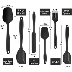 Kitchen Spatula <b>Silicone</b> Utensils Set of 6 Heat Resistant Rubber for <b>Baking</b> Cook - Product Image 3