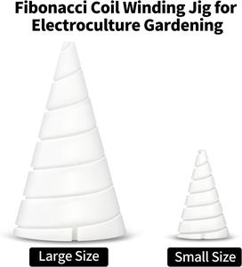 Herramienta en Espiral para Fabricación de Antenas de Jardinería, Modelo Fibonacci Coil Winding Jig, para Mejorar el Crecimiento y la Vitalidad de Plantas, Dos Tamaños de Cono, Color Blanco, Venta al Por Mayor - Product Image 3