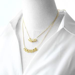 Mini collar con colgante de letra de burbuja brillante chapado en oro Real, collar con encanto inicial personalizado Popular para joyería DIY personalizada - Product Image 3