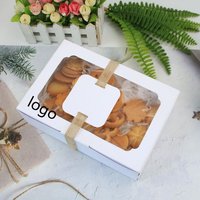 Boîte à biscuits écologique personnalisée Boîte à biscuits rectangulaire en papier kraft gaufré avec fenêtre transparente