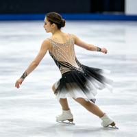 Costume de patinage artistique noir et blanc dégradé, robe à bretelles spaghetti, dos évidé, ornée de strass, pour filles et adultes, pour la performance