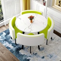 Ensemble de table de salle à manger en bois minimaliste moderne, quatre chaises ergonomiques - Simplifiez votre espace repas