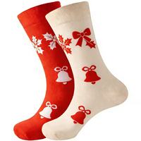 Chaussettes de Noël populaires pour hommes, chaussettes mi-mollet en coton 200N, tricotées à aiguille simple, toutes saisons, unisexe, taille unique 36-44, chaussettes en coton pour femmes