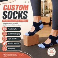 Chaussettes de yoga et de Pilates personnalisables pour femmes, antidérapantes, respirantes et confortables, avec grip pour Pilates et Barre