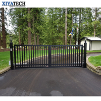 XIYATECH Automatique Européenne en fer forgé cour principale porte conceptions fantaisie double porte principale portes d'entrée
