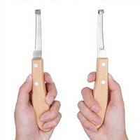 Couteau à sabots Zhumuren pour droitier/gaucher, outil de coupe pour pattes d'animaux, couteau à sabots pour chien (bois et acier inoxydable) Modèle Xm0338