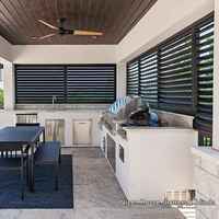 Volets en aluminium OEM pour pergola, volets de toit pour patio avec angle de lamelles réglable, protection contre le soleil et la pluie pour terrasse