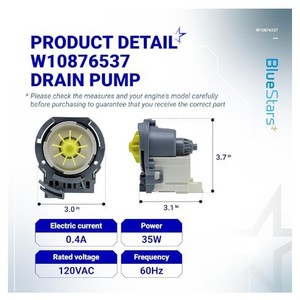 Pompe de vidange pour lave-vaisselle Stol W10876537 120Vac 60Hz 3.5W Remplacement pour W10724439 AP6004843 - Product Image 4