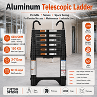 Échelle télescopique moderne en aluminium 6063 OEM EN131, design pliable polyvalent pour l'utilisation en usine, entrepôt et entretenement