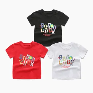 Marchio personalizzato estate ragazzi abbigliamento per bambini 100% cotone o-collo t-shirt manica corta bambini t-shirt 180 gsm