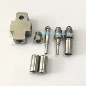 Stainless Steel 3 way 3AN Splits Female Thread Crimp Tee Block with Mount Tab All Sides Brake Hose Fitting