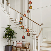 Lampes suspendues colorées, modernes, simples et luxueuses, réglables en hauteur, éclairage en cuivre, lampe suspendue pour salon, escalier, maison, E27