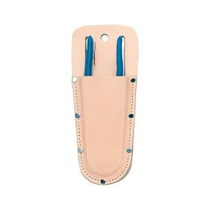 Étui pour outils de jardinage artisanal, pochette en cuir personnalisée faite à la main avec deux poches, boucle de ceinture pour sécateurs et outils de plein air - Product Image 2