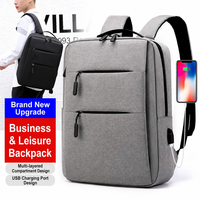 Sac à dos pour ordinateur portable en polyester Oxford imperméable, vente en gros d'usine, pour femmes et hommes, école, voyage, avec USB, 20-39L