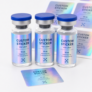 Etiquetas Adhesivas Personalizadas con Logotipo Premium de 3 ml, 5 ml, 10 ml, Etiquetas <span class=keywords><strong>Láser</strong></span> Holográficas para Botellas, Cajas de Embalaje para Frascos con Bandeja de Plástico - Product Image 4