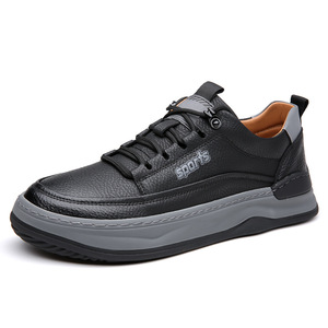 Zapatillas Casuales con Cordones para Hombre, Color Negro Sólido, Suela Gruesa, Zapatos de Ocio - Product Image 5