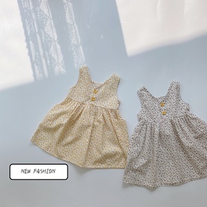 2022 estate nuovi bambini coreani gonna bambini fiore rotto senza maniche vestito da neonata - Product Image 2