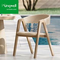 Meubles d'extérieur en bois de teck moderne de haute qualité Patio Dining Chaises en teck pour parc de jardin