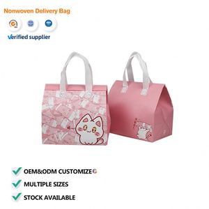 <b>Custom</b> Logo Recyclable PP Non-Woven Disposable Thermal Insulated Takeaway Food Cooler Bag for Coffee Cake - Product Image 1