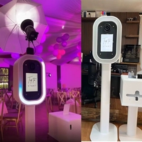 Kiosque photo portable en métal pour appareil photo reflex numérique, idéal pour les mariages, les fêtes et les événements, avec support d'impression