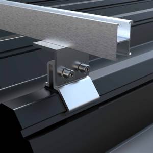 אלומיניום מלא קצה אמצע clamp מסילות גג pv פאנל סוגר מתכת גג l רגל סולארית הרכבה - Product Image 6