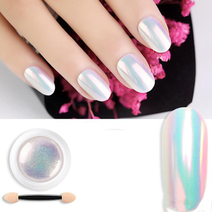 1Jar Glitter Pearl Neon Pink Rub pour ongles Bijoux Glitter Pink Color Shell Powder Mermaid Pearl Mirror Powder - Product Image 1