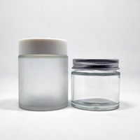 Récipient de gommage cosmétique 250 ml 150 ml, pots en verre à paroi épaisse transparente givrée pour crème au beurre pour le corps avec couvercles à vis
