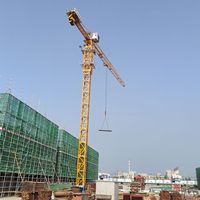 Grue à tour à plateforme plate de 8 tonnes de capacité de charge QTZ125 6015, hauteur libre de 42,8 m, fournisseur de grues à tour avec certification CE