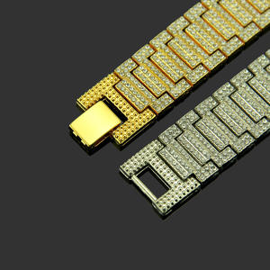 Bracciale a catena cubana geometrica spessa 14 mm, stile hip-hop di alta gamma, unisex, in lega di zinco placcato argento/oro, alla moda, per feste - Product Image 4