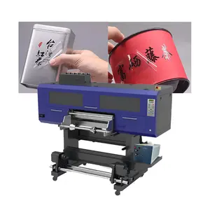 automatic sticker label printing machine for glass cups transfer stickers roll to roll uv dtf printer 60cm with laminator