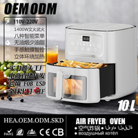 Oven Penggorengan Udara Listrik Stainless Steel Baru dengan Layar LCD Digital, Bebas Minyak, Permukaan Anti Lengket, untuk Hotel, Kapasitas 6.1-8.0L, OEM ODM