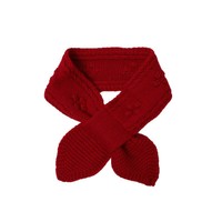 Écharpe croisée en jacquard de laine pour femme, douce et tricotée, chauffe-cou thermique, courte et élégante, idéale pour l'automne et l'hiver