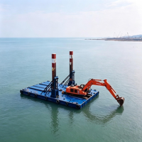 Plateforme flottante modulaire personnalisée, barge en acier à pont plat, barge de travail pour le dragage et la construction aquatique