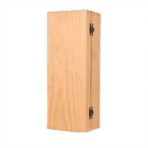 Boîte cadeau en bois massif de forme rectangulaire avec étagère pour le rangement de bouteilles de vin, utilisation artisanale - Product Image 6