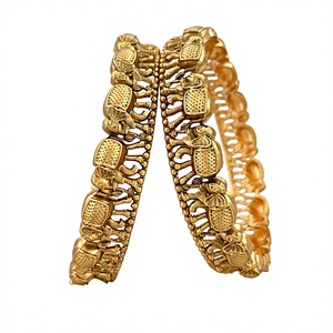 Best Quality Designer Brass Gold Plated Trendy Traditional Wear Stylish Bangles Two-Pair <b>Set</b> Wedding Collection Women - Product Image 2